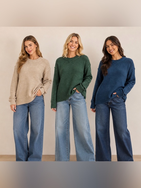 Zenana Outfitters Sweaters - New zenana sweater small medium large green blue beige